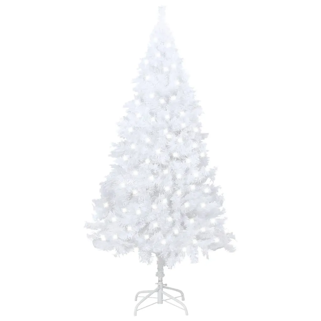 vidaXL Albero di Natale Preilluminato con Rami Spessi Bianco 120 cm