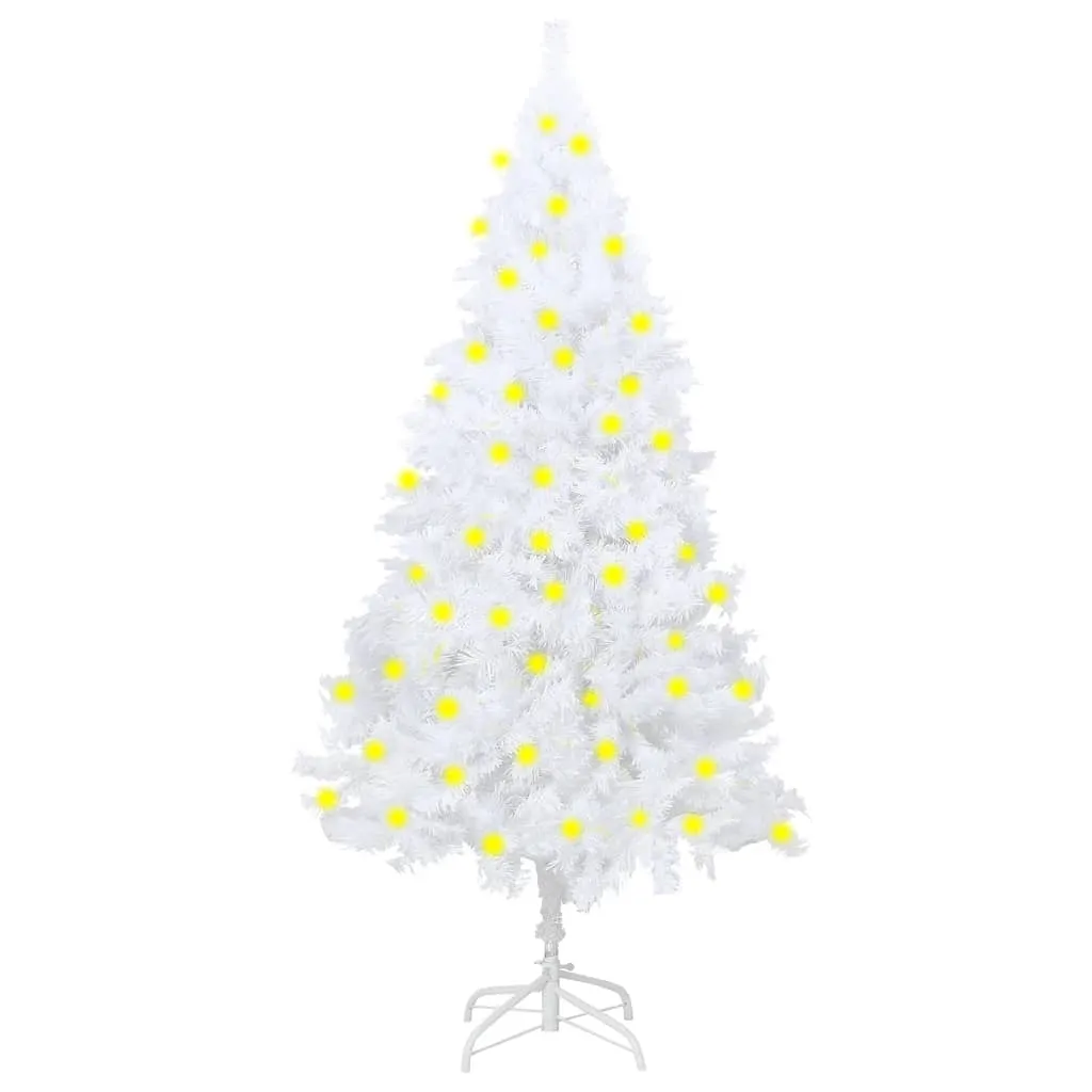 vidaXL Albero di Natale Preilluminato con Rami Spessi Bianco 150 cm