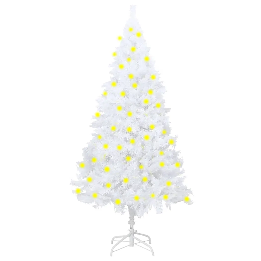 vidaXL Albero di Natale Preilluminato con Rami Spessi Bianco 180 cm