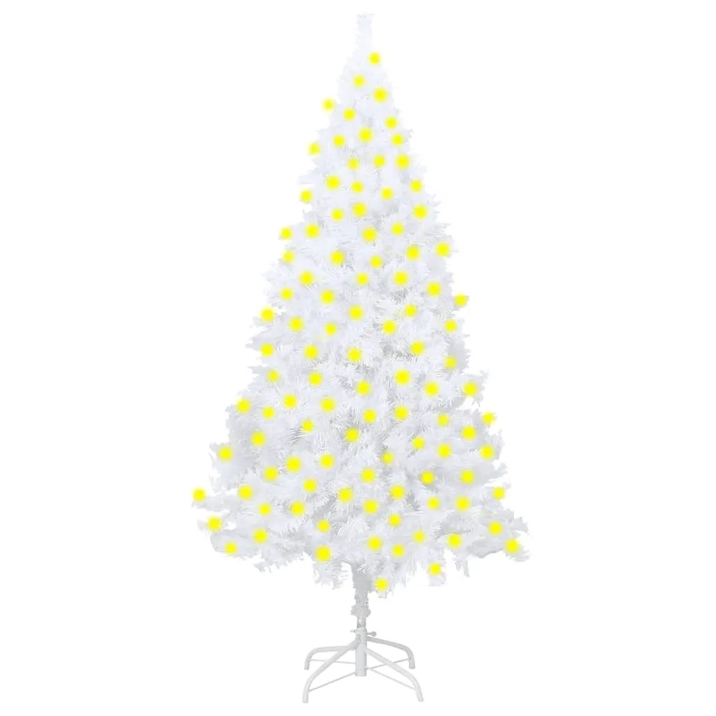 vidaXL Albero di Natale Preilluminato con Rami Spessi Bianco 210 cm