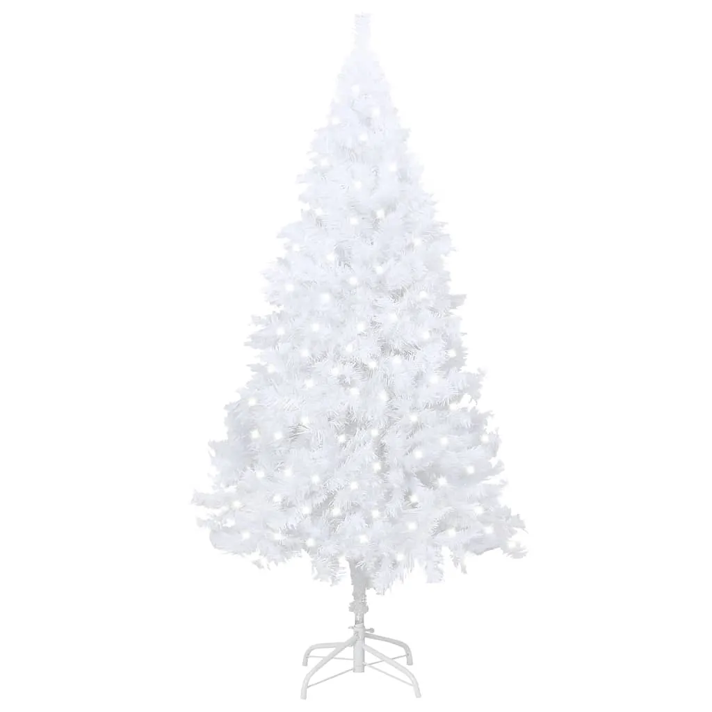 vidaXL Albero di Natale Preilluminato con Rami Spessi Bianco 240 cm