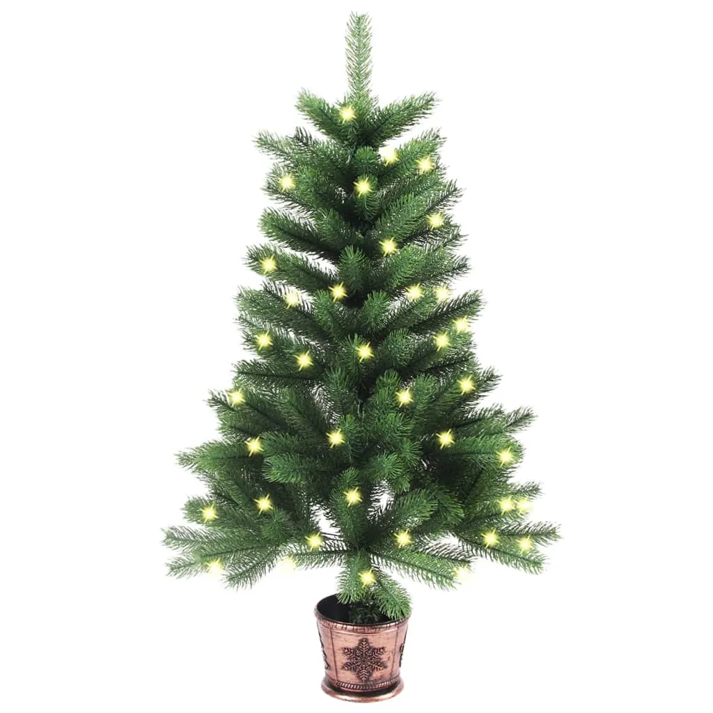 vidaXL Albero di Natale Artificiale Preiluminato 65 cm Verde