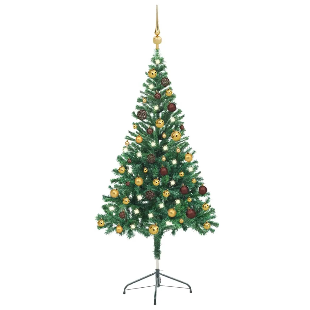 vidaXL Albero Natale Artificiale con LED e Palline 150 cm 380 Rami