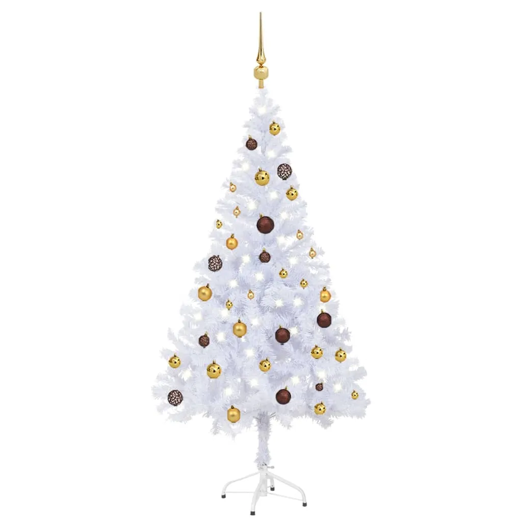 vidaXL Albero di Natale Preilluminato con Palline 150 cm 380 Rami