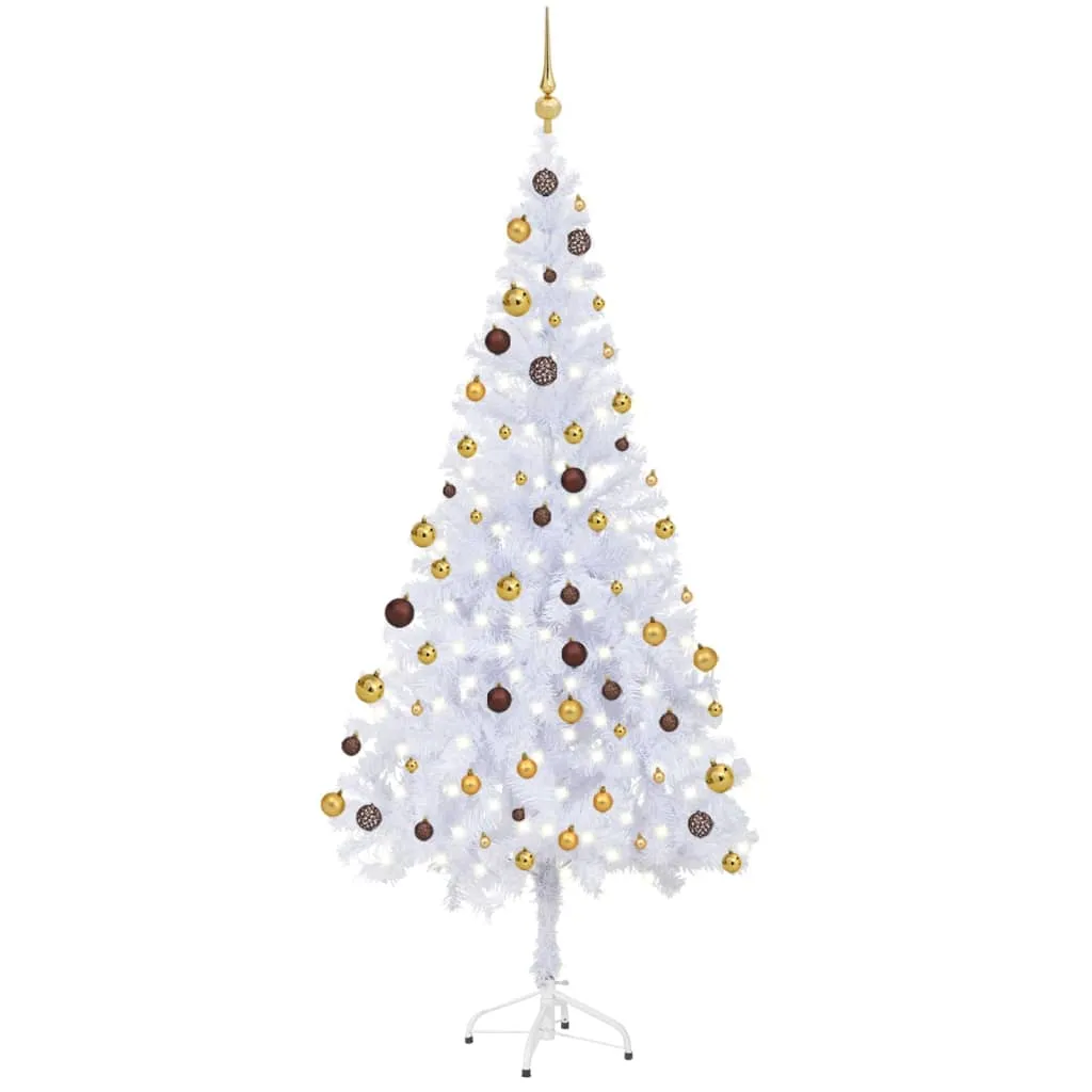 vidaXL Albero di Natale Preilluminato con Palline 180 cm 620 Rami