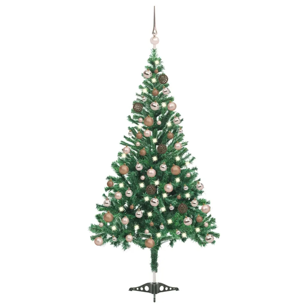 vidaXL Albero di Natale Preilluminato con Palline 120 cm 230 Rami