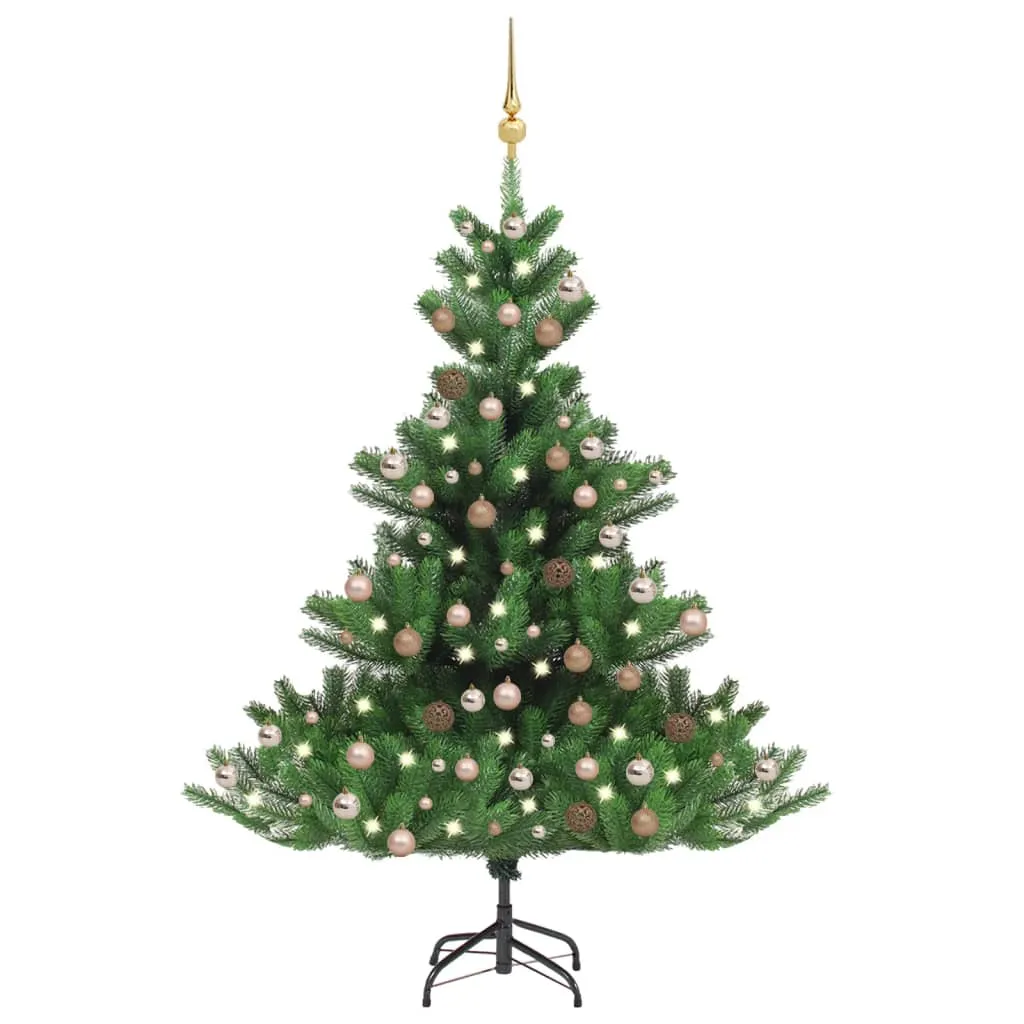 vidaXL Albero Natale Artificiale Nordmann LED Palline Verde 240cm