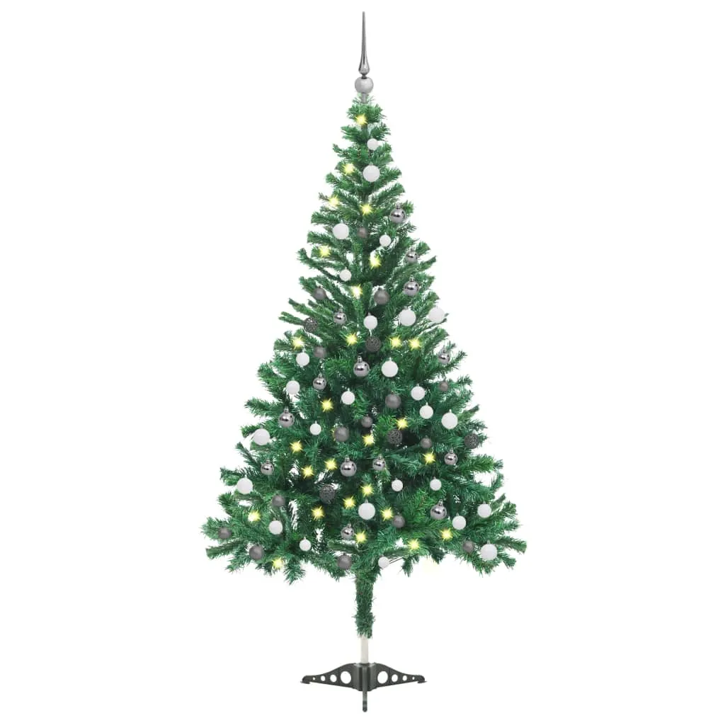 vidaXL Albero di Natale Preilluminato con Palline 120 cm 230 Rami