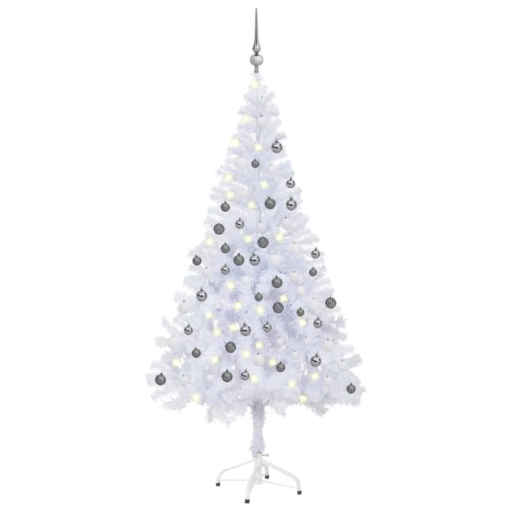 vidaXL Albero di Natale Preilluminato con Palline 120 cm 230 Rami