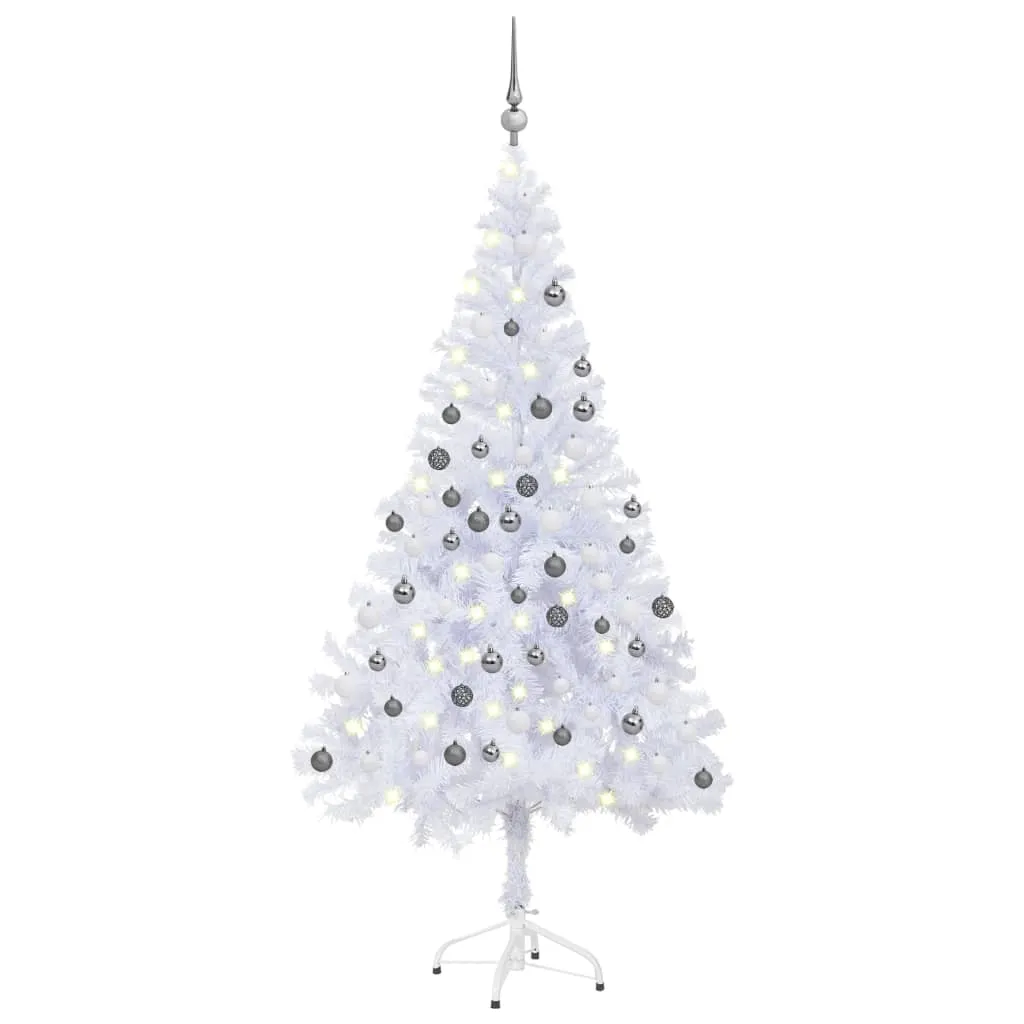 vidaXL Albero di Natale Preilluminato con Palline 150 cm 380 Rami