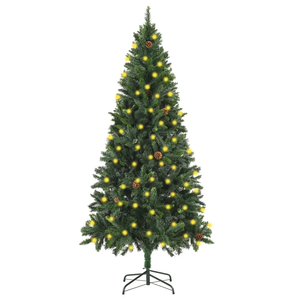 vidaXL Albero di Natale Preilluminato con Pigne Verde 180 cm