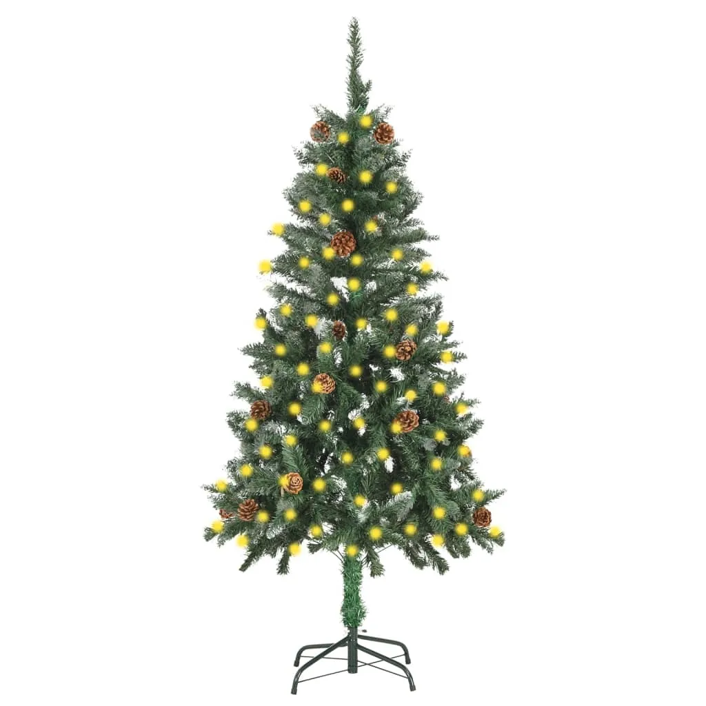 vidaXL Albero di Natale Artificiale Preilluminato con Pigne 150 cm