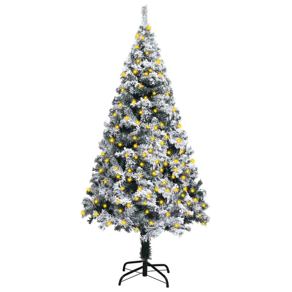 vidaXL Albero di Natale Artificiale con Neve Fioccata Verde 120 cm PVC