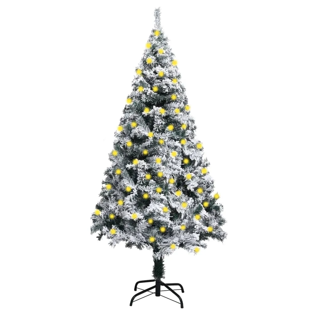 vidaXL Albero di Natale Artificiale con Neve Fioccata Verde 150 cm PVC