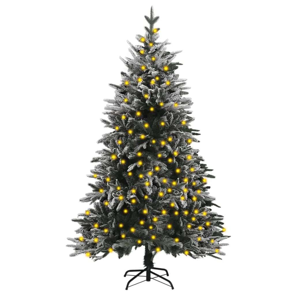 vidaXL Albero di Natale con Neve Fioccata Preiluminato 120 cm PVC e PE