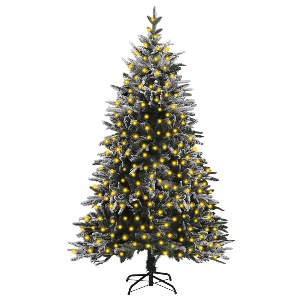 vidaXL Albero di Natale Péreilluminato Neve Fioccata Verde 240 cm PVC