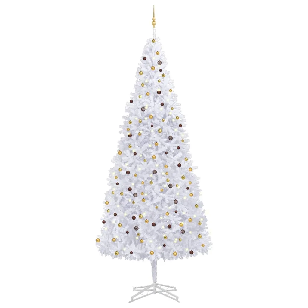 vidaXL Albero di Natale Preilluminato con Palline Bianco 500 cm