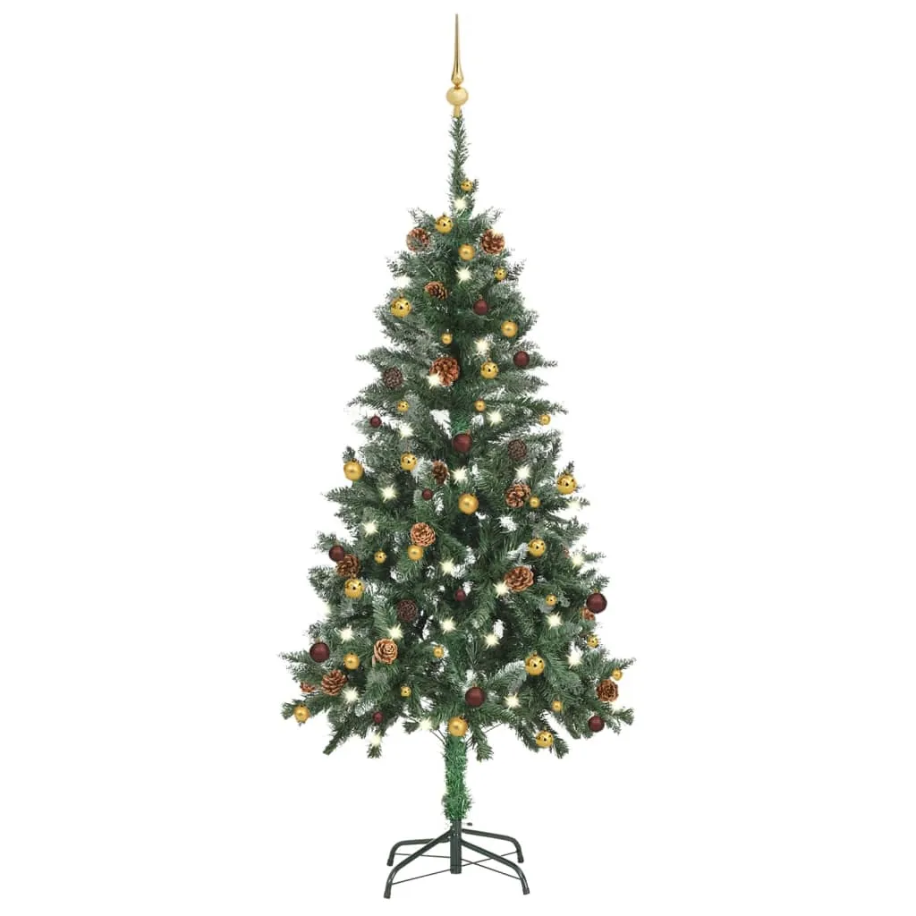 vidaXL Albero di Natale Artificiale Preilluminato con Palline 150 cm