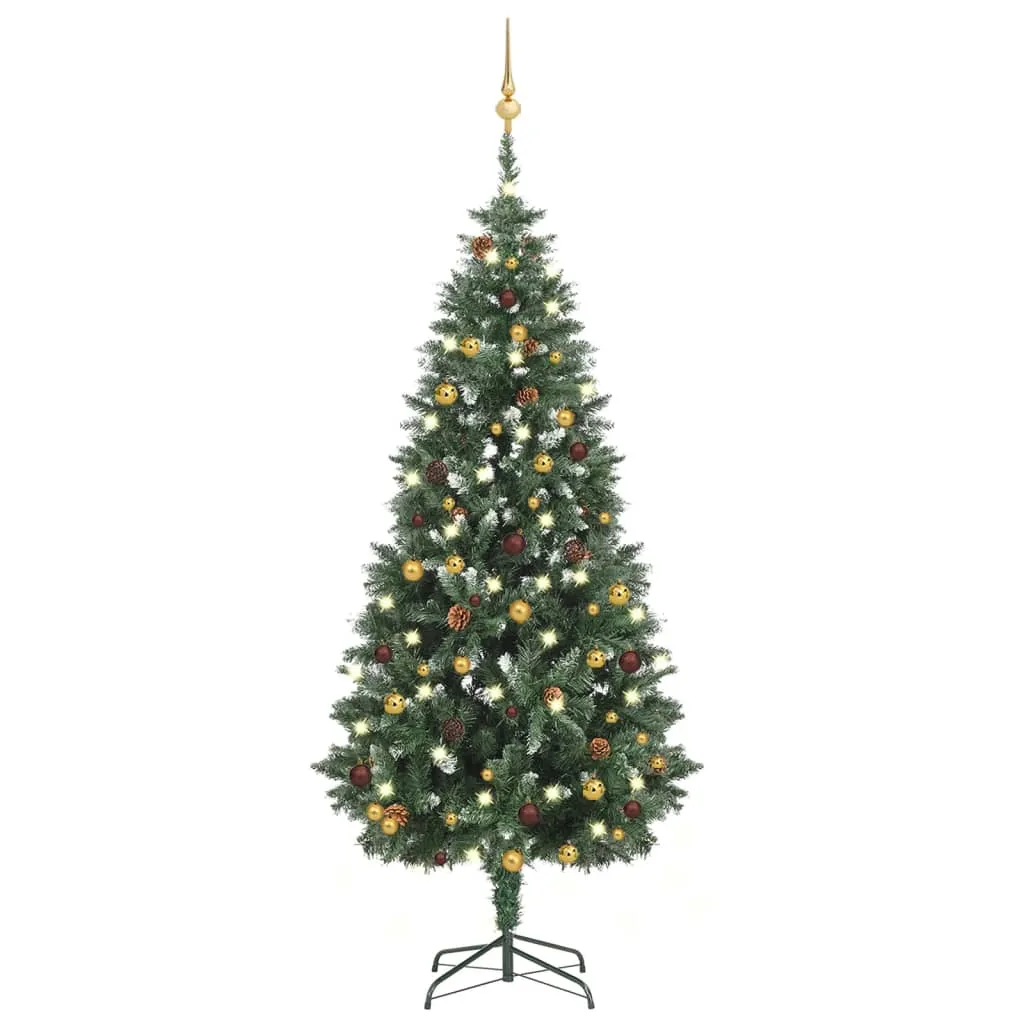 vidaXL Albero di Natale Preilluminato con Palline 180 cm