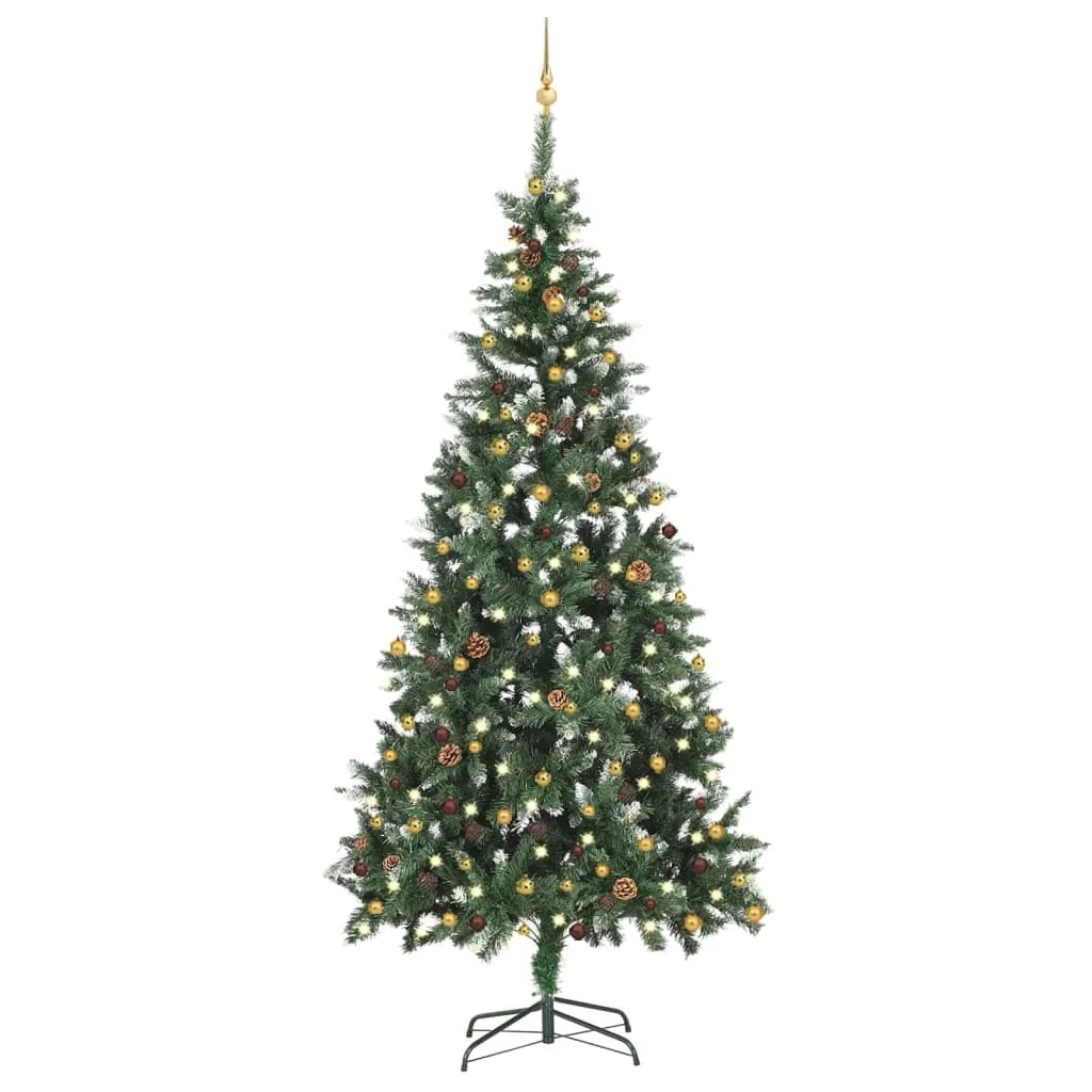 vidaXL Albero di Natale Preilluminato con Palline 210 cm