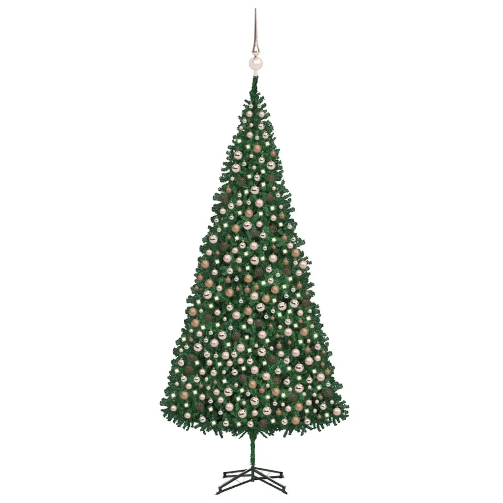 vidaXL Albero di Natale Preilluminato con Palline Verde 500 cm