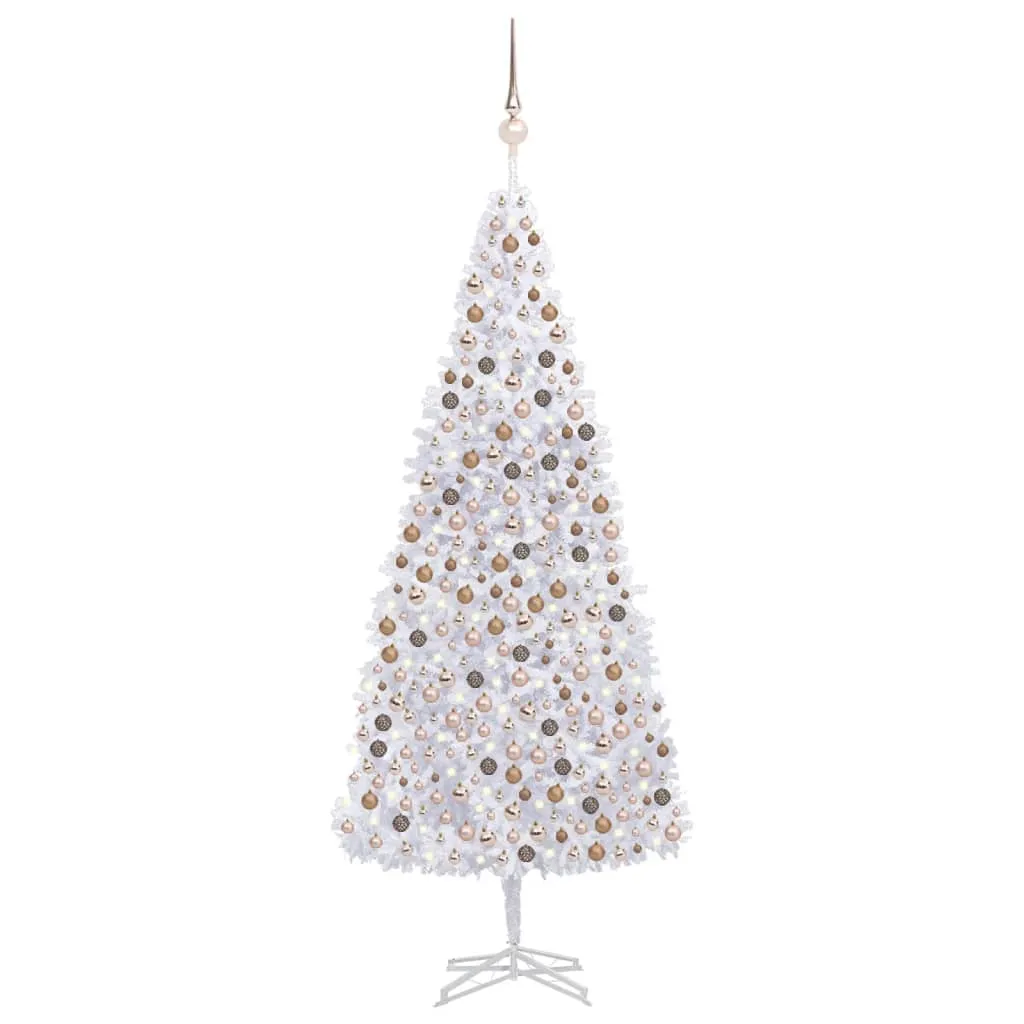 vidaXL Albero di Natale Preilluminato con Palline Bianco 500 cm