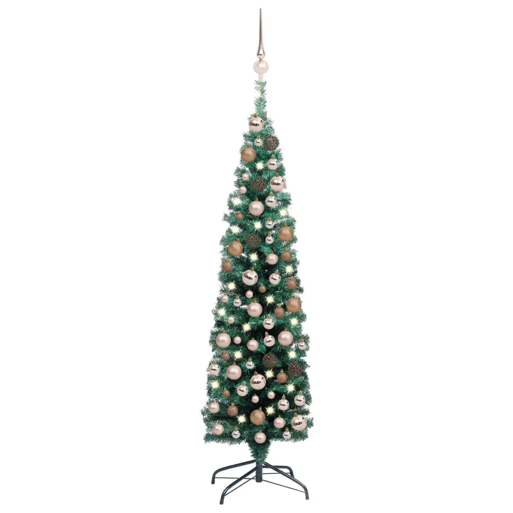 vidaXL Albero di Natale Preilluminato con Palline 240 cm PVC