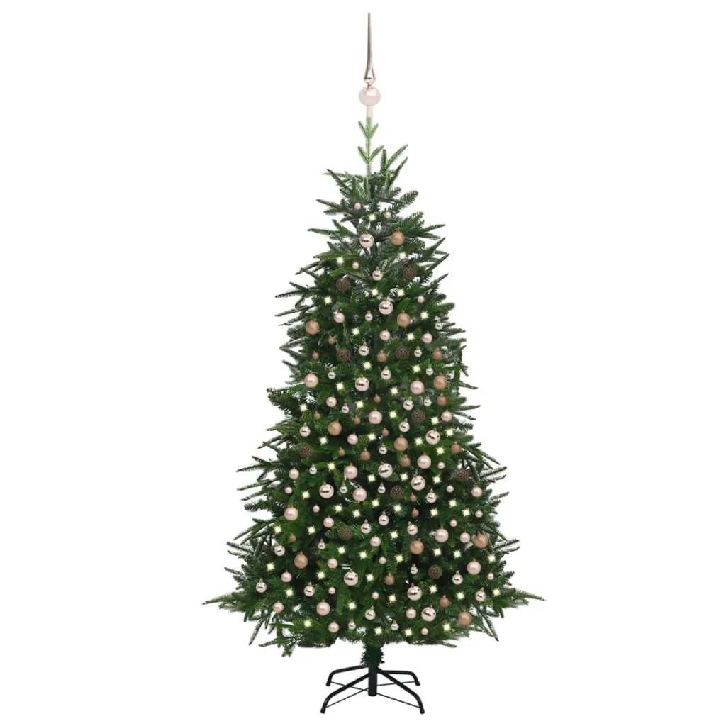 vidaXL Albero Natale Artificiale con LED Palline Verde 240 cm PVC e PE