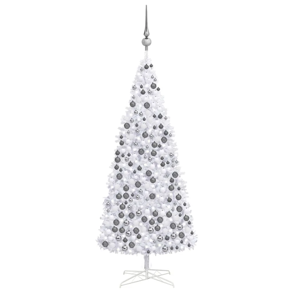 vidaXL Albero di Natale Preilluminato con Palline e LED Bianco 400 cm