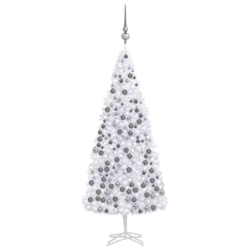 vidaXL Albero di Natale Preilluminato con Palline Bianco 500 cm