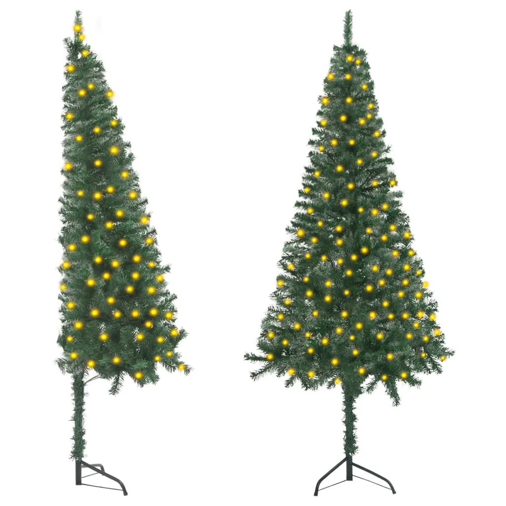 vidaXL Albero di Natale per Angolo Preiluminato 150 cm Verde PVC