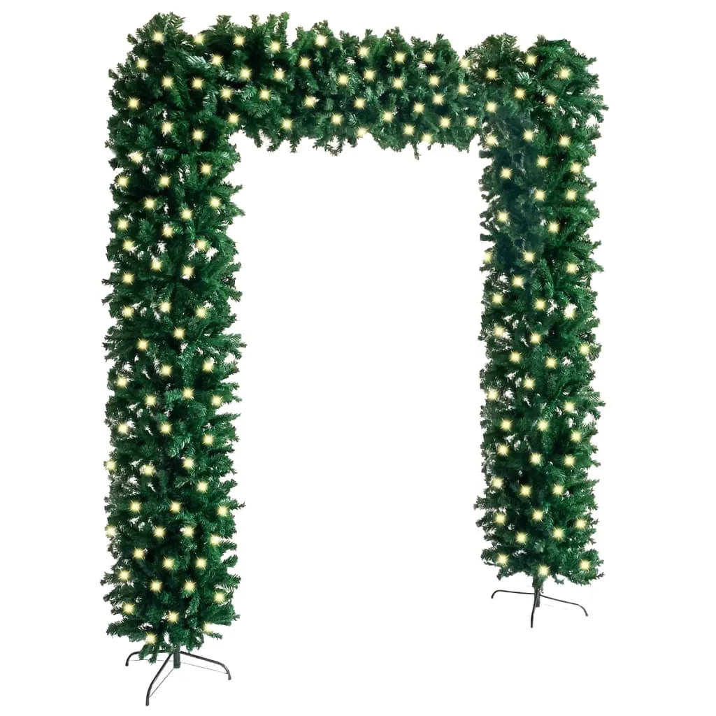 vidaXL Arco per Albero di Natale con LED e Palline Verde 240 cm