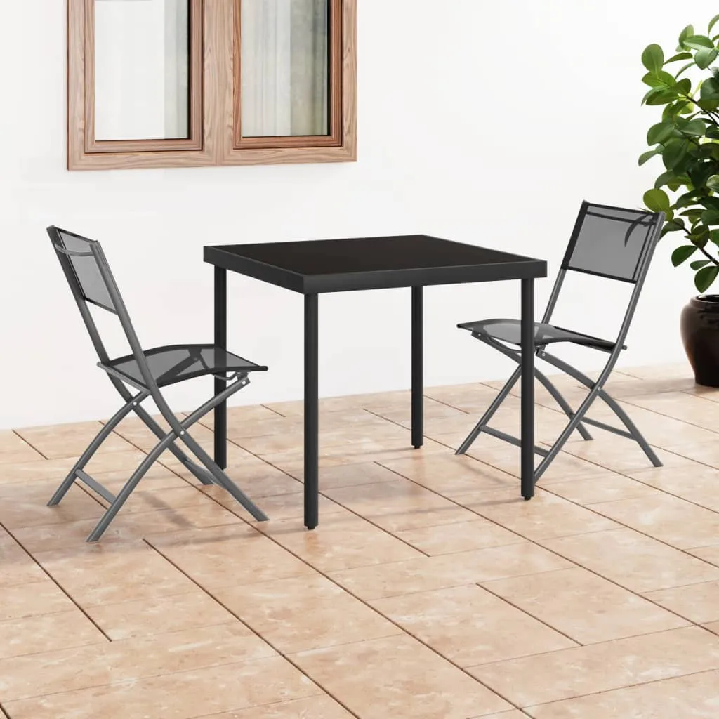 vidaXL Set da Pranzo da Giardino 3 pz in Acciaio