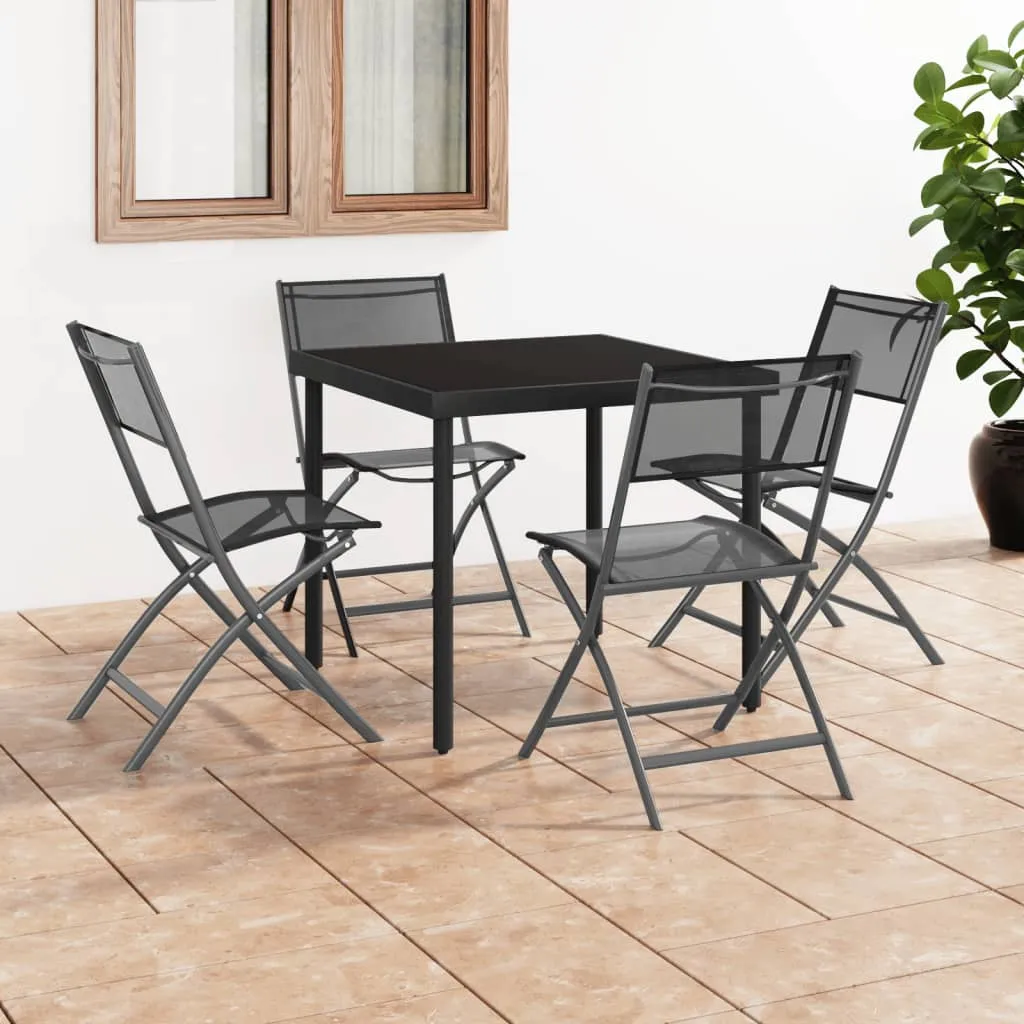 vidaXL Set da Pranzo da Giardino 5 pz in Acciaio