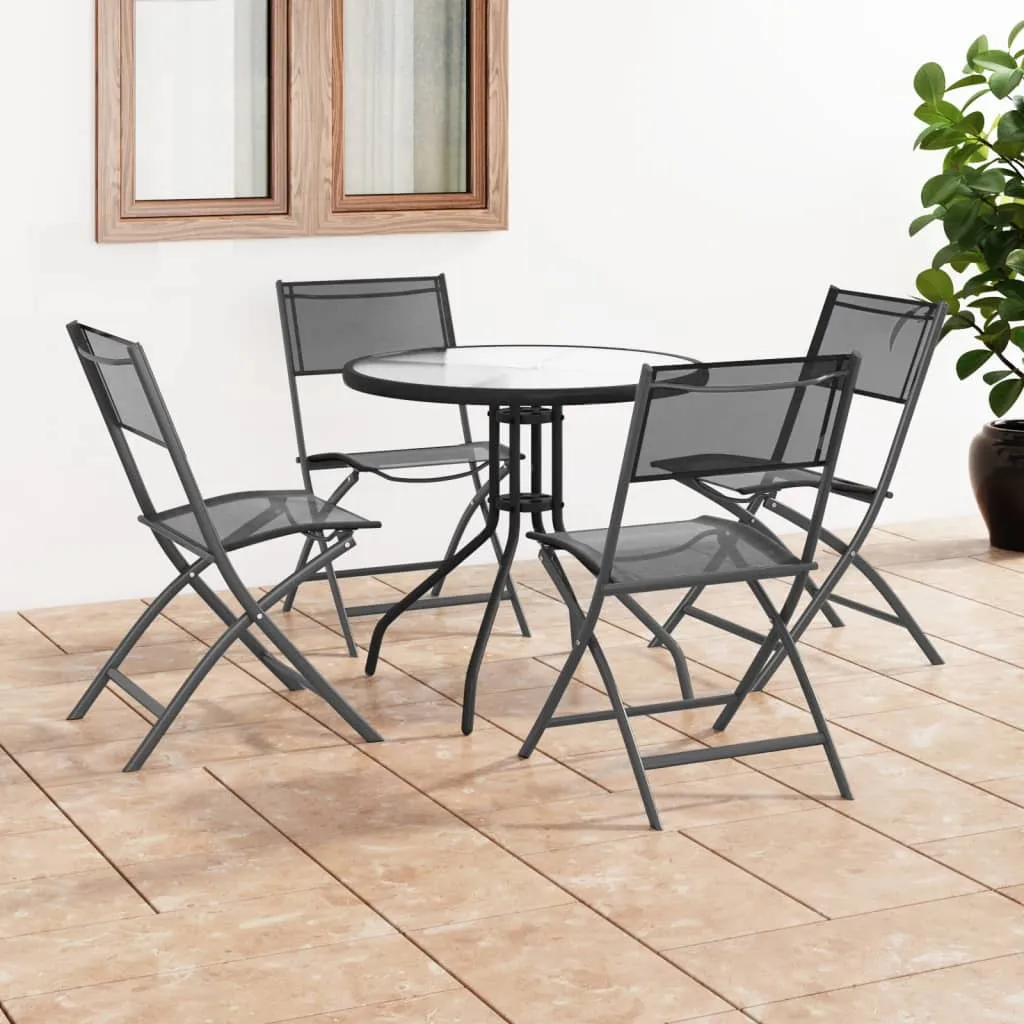 vidaXL Set da Pranzo da Giardino 5 pz in Acciaio