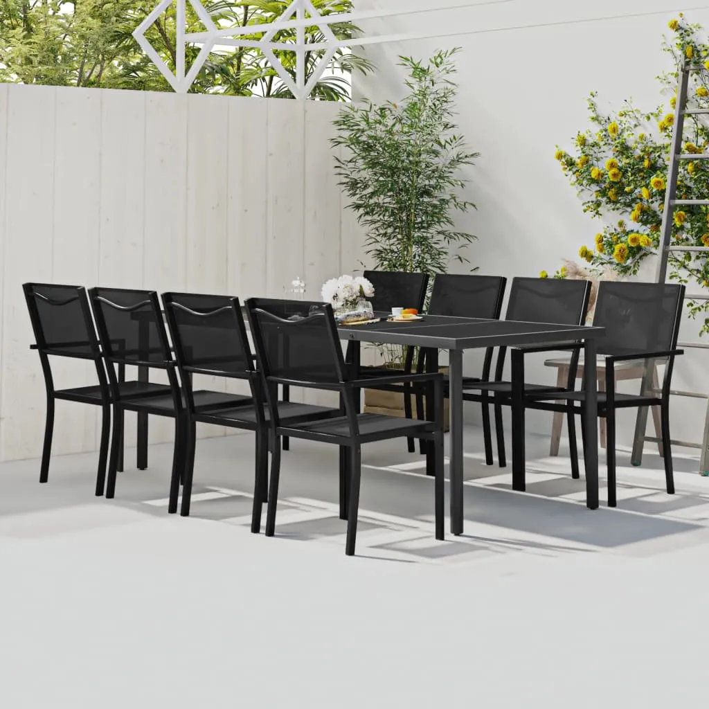 vidaXL Set da Pranzo da Giardino 9 pz in Acciaio