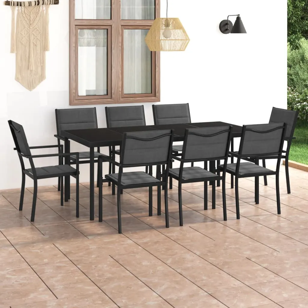 vidaXL Set da Pranzo da Giardino 9 pz in Acciaio