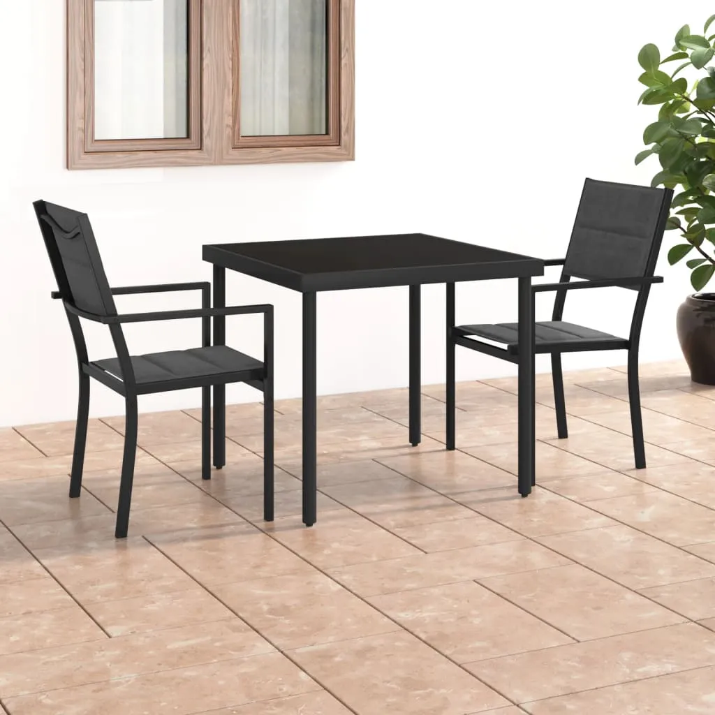 vidaXL Set da Pranzo da Giardino 3 pz in Acciaio