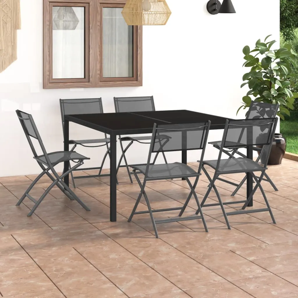 vidaXL Set da Pranzo da Giardino 7 pz in Acciaio