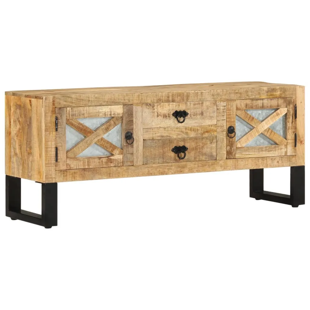 vidaXL Mobile Porta TV 110x30x45 cm in Legno Massello di Mango Grezzo