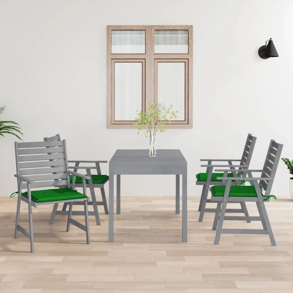 vidaXL Sedie Pranzo per Esterni con Cuscini 4 pz Legno Massello Acacia