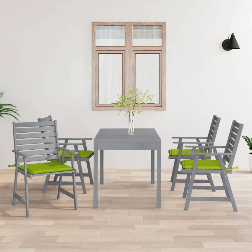 vidaXL Sedie Pranzo per Esterni con Cuscini 4 pz Legno Massello Acacia