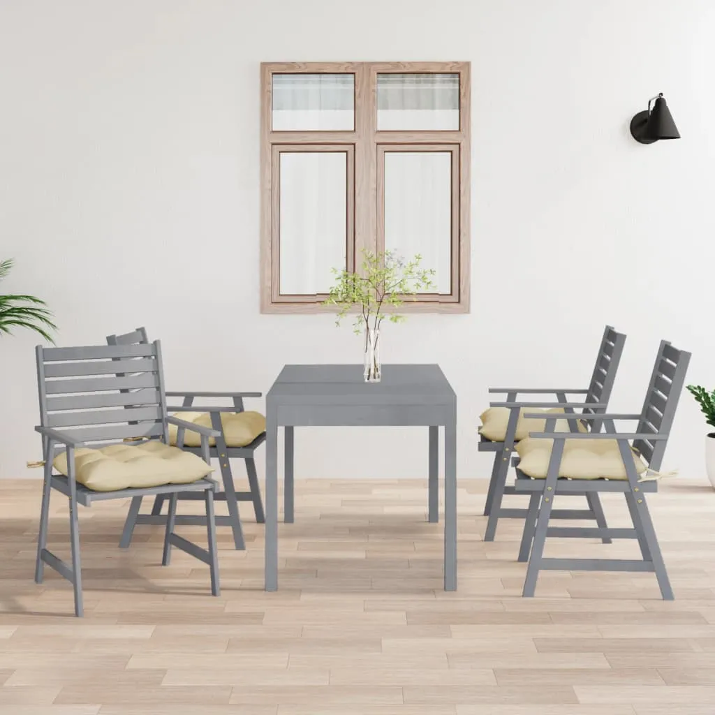 vidaXL Sedie Pranzo per Esterni con Cuscini 4 pz Legno Massello Acacia