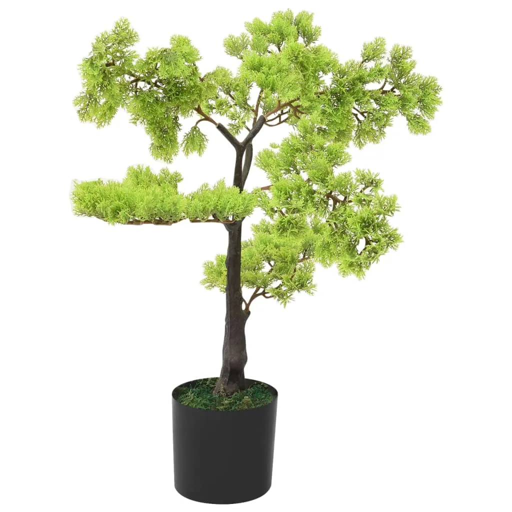 vidaXL Bonsai di Cipresso Artificiale con Vaso 60 cm Verde