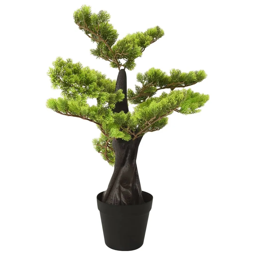 vidaXL Bonsai di Cipresso Artificiale con Vaso 60 cm Verde