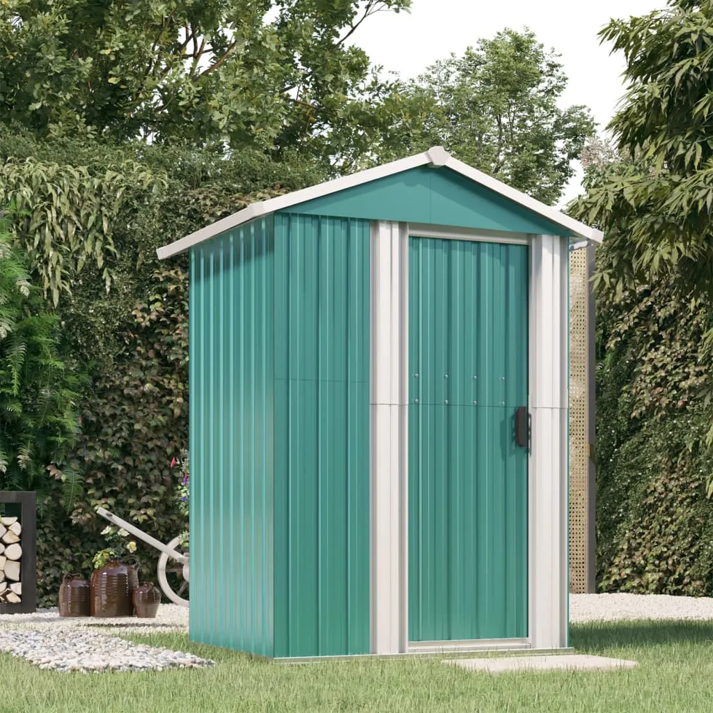 vidaXL Capanno da Giardino Verde 126x97,5x177 cm Acciaio Zincato