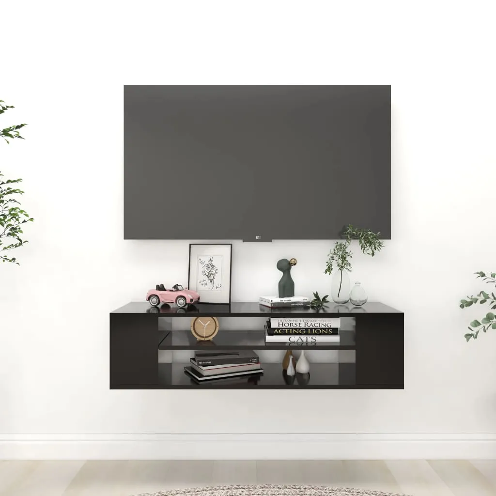 vidaXL Mobile Porta TV Pensile Nero 100x30x26,5 cm Legno Multistrato