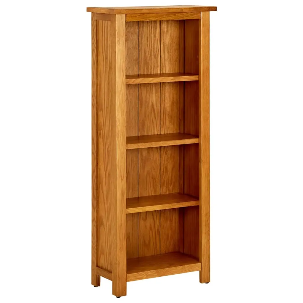 vidaXL Libreria a 4 Ripiani 45x22x110 cm in Legno Massello di Rovere