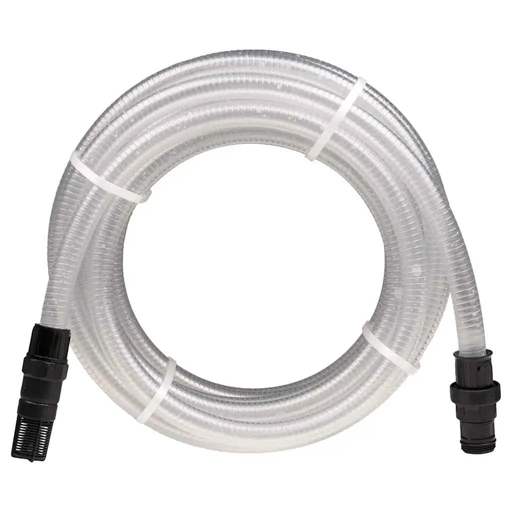 Tubo Aspirazione con Connettori in PVC Trasparente 1" 10 m PVC