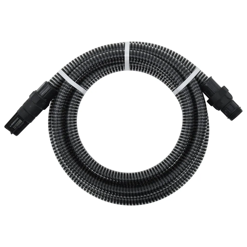 vidaXL Tubo di Aspirazione con Raccordi in Ottone Nero 1" 10 m PVC